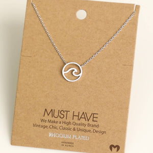 Circle Wave Cutout Necklace