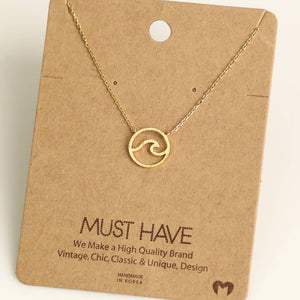 Circle Wave Cutout Necklace